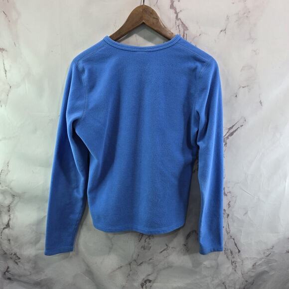 The North Face Sweater Womens Medium Blue Fleece V Neck Pullover Lightweight - Picture 5 of 11